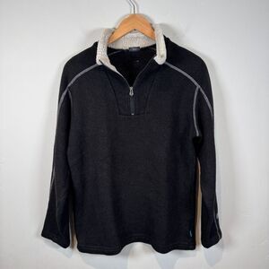 KÜHL Europa Alfpaca‎ 1/4 Zip Pullover Fleece Size Medium Black Shearling Collar